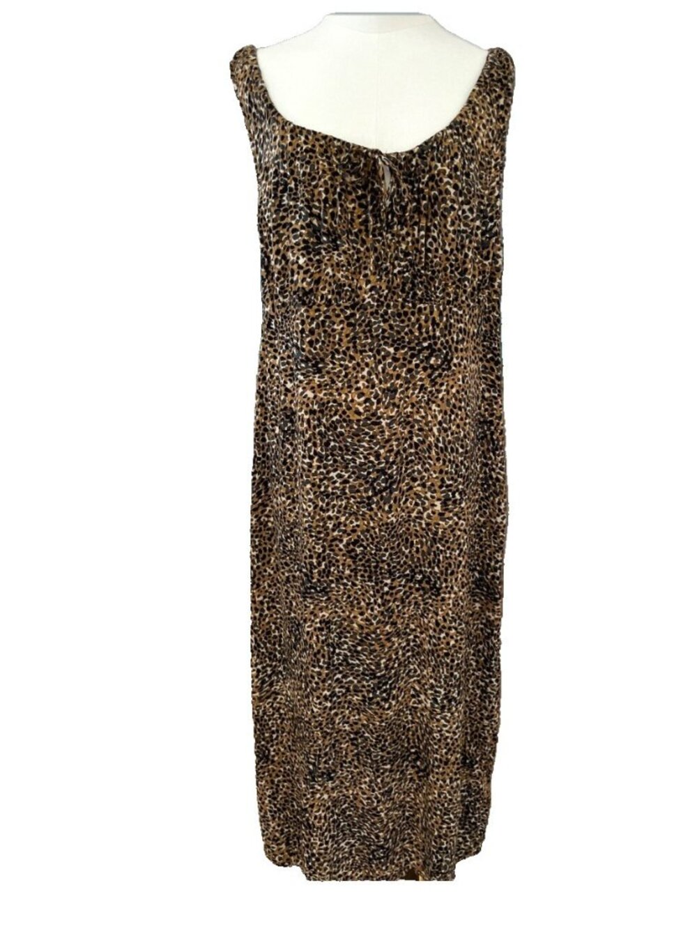 Old Navy Babydoll Midi Dress Women's Size L Leopard Print Sleeveless Cooquette